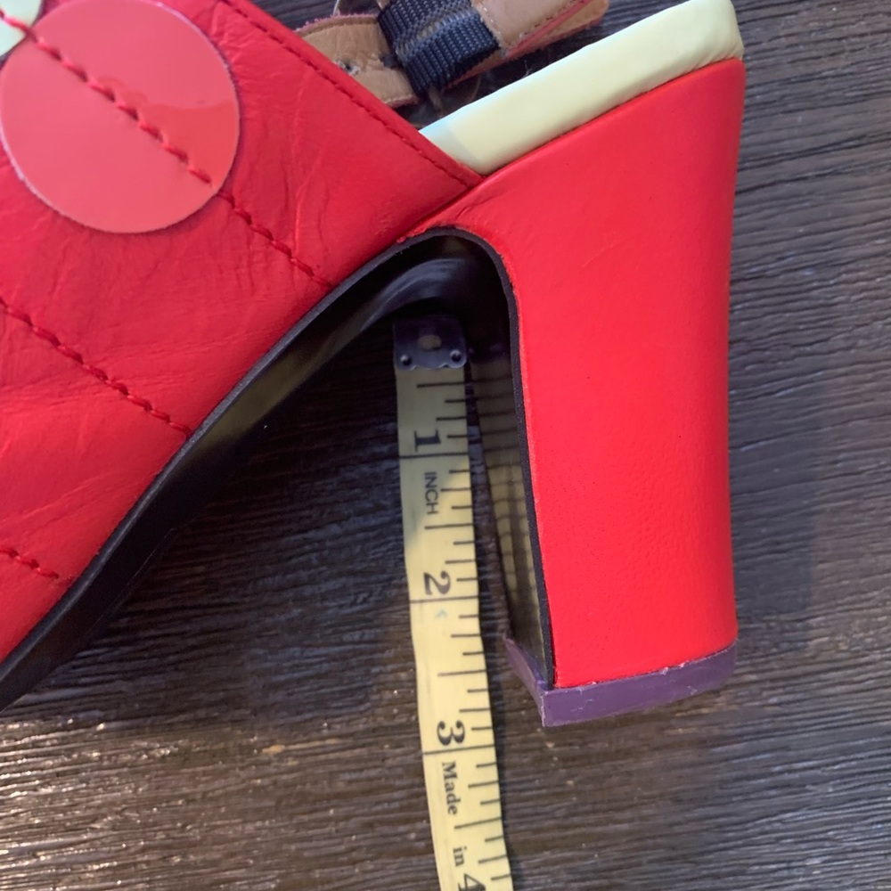 John Fluevog 10 Red Heels with Purple and Pink Details - Picture 6 of 12